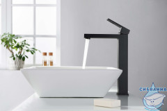 Смеситель для раковины Timo Briana 7111/03F (без донного клапана) (черный матовый)