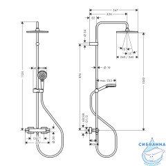 Душевая система Hansgrohe Vernis Blend Showerpipe 240 1 режим 26427670 (черный матовый)