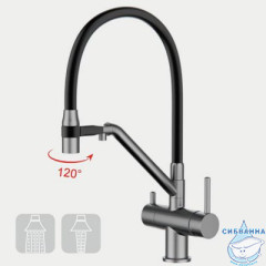 Смеситель для кухни Gappo G4398-89 (оружейная сталь)