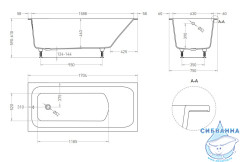 Ванна из искусственного камня Salini Orlando 170x75 (материал sapirit, белый глянцевый)