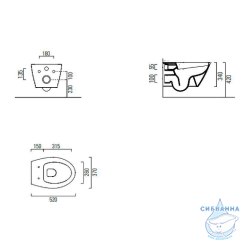 Унитаз подвесной безободковый GSI Modo (без сиденья)  981611