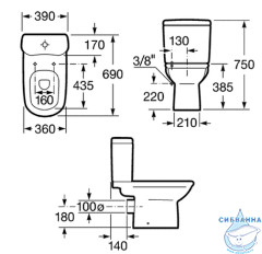 Унитаз напольный Roca Giralda 342466000 (без бачка и сиденья)