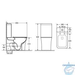 Унитаз напольный безободковый Azario Anteo Square  AZ-1218A с бачком и сиденьем Soft Close (микролифт)
