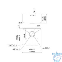 Мойка для подстольного монтажа, Edifice, IDDIS, EDI44S0i77