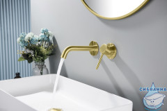 Смеситель для раковины встраиваемый Timo Saona 2372/17SM (золото матовое)