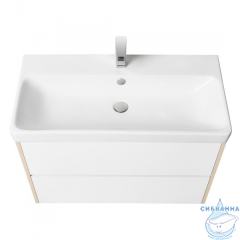 Тумба Акватон Сканди 90 белый/дуб верона, с раковиной Адриана 90