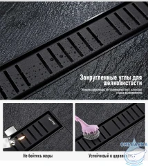 Дренажный трап для душа Gappo G85007-56 500 с решеткой (черный)