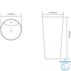 Раковина напольная 41 см SantiLine SL-4007