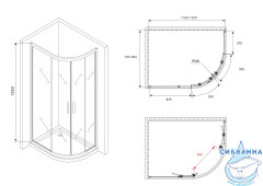 Душевое ограждение ABBER Schwarzer Diamant AG01128B 120x80 профиль черный, стекло прозрачное (без поддона)