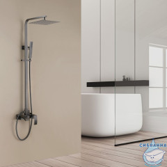 Душевая система Abber Wasserfall 250 1 режим AF8616NGL (никель)