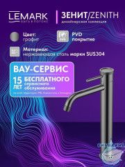 Смеситель для раковины Lemark Зенит LMF-1615S-BRGMN (графит)