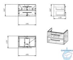 Тумба Cersanit Lara 70 белый с раковиной Cersanit Como 70