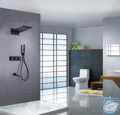 Душевая система Abber Daheim 230 1 режим AF8253B (черный матовый)