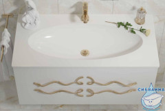 Тумба подвесная Aqwella Clarberg Due Amanti 100 DUE0110W белый, ручки золото с раковиной Elegance 100