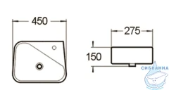 Раковина на столешницу 45 см SantiLine SL-2017L