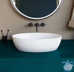  Раковина на столешницу 58 см Salini Alda (материал sapirit, белый глянцевый)