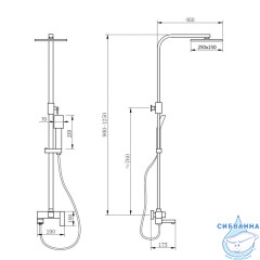 Душевая система Abber Daheim AF8216  230 1 режим (хром)