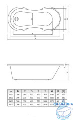Акриловая ванна C-BATH Salus 140х70 с каркасом
