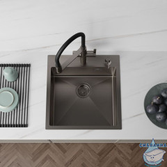 Мойка, нерж. сталь, графит, 490*510, Haze, IDDIS, HAZ49GMi77