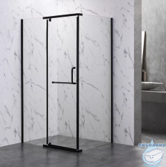 Душевое ограждение Veconi Rovigo 120x80 профиль черный, стекло прозрачное RV19B-12080-01-C5 (без поддона)