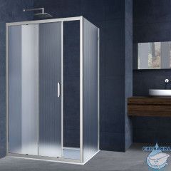 Душевое ограждение Vincea Alpha 110x80 профиль хром, стекло текстурное VSR-3AL8011MT