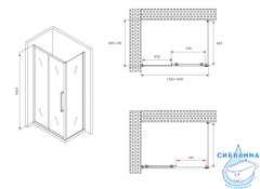 Душевое ограждение ABBER Schwarzer Diamant AG30140MH-S70M 140x70 профиль хром, стекло матовое (без поддона)