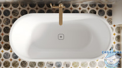 Ванна из искусственного камня Salini Perla 170x80 (материал S-Sense, белый глянцевый)