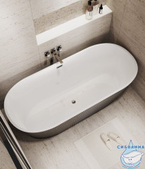 Акриловая ванна Grossman Forta GR-27021MB 170X75 с каркасом (белый/черный матовый)