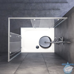 Душевое ограждение AM.PM Gem W90G-404-120290-MT 120x90 профиль хром, стекло прозрачный (без поддона)