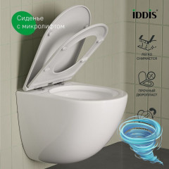 Унитаз подвесной безободковый со смывом торнадо Iddis Axes AXERDSEi25 с сиденьем Soft Close (микролифт)