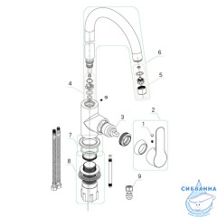 Смеситель для кухни с каналом для фильтрованной воды, сатин, Cuba, IDDIS, CUBBNFJi05