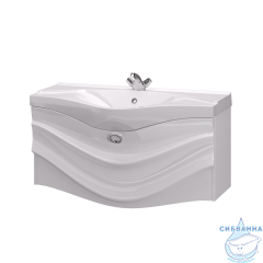 Тумба подвесная с раковиной 1Marka Eclipse 110 (1 ящик) White белый глянец