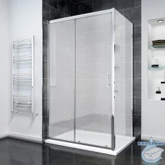 Душевое ограждение Veconi Rovigo 140x70 профиль хром, стекло рифленое RV055-14070-02-C8 (без поддона)