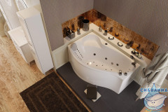 Акриловая ванна 1Marka Gracia 150x90 L с каркасом