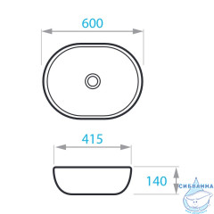 Раковина на столешницу 60 см Koller Pool Round RN-0600-WB