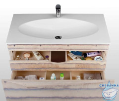 Тумба Aqwella Clarberg Papyrus Wood 100 светлое дерево с раковиной Elegance 100