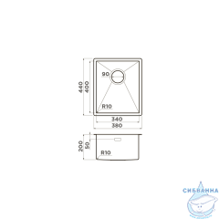 Кухонная мойка Omoikiri  Taki 38-U/IF-GB нерж.сталь/графит