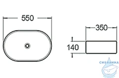 Раковина на столешницу 55 см SantiLine SL-1018