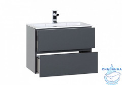 Тумба Aquanet Алвита 70 серый антрацит с раковиной Фортуна 70 184580
