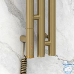 Полотенцесушитель электрический Сунержа Терция 120 (с возможностью скрытого подключения слева) (золотой шёлк)