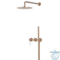 Душевая система ABBER Emotion 316 AF8819BRG скрытого монтажа без излива, брашированное розовое золото