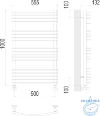 Полотенцесушитель водяной Terminus Марио П19 50х100 (нижнее подключение)