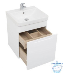 Тумба Aquanet София 50 с раковиной Luxury 50 белый глянец