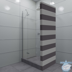 Дверь в нишу Тритон Бруно 100х190 профиль хром, стекло прозрачное