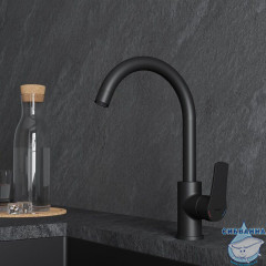 Смеситель для кухни, черный матовый, Meal, Milardo, M01BLJ0M05