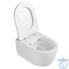 Унитаз подвесной безободковый Abber Bequem AC1104 с сиденьем Soft Close (микролифт) (белый)