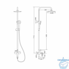 Душевая система Gross Aqua Evo Matt Black 230 1 режим GA9017SMD05MB (черный матовый)