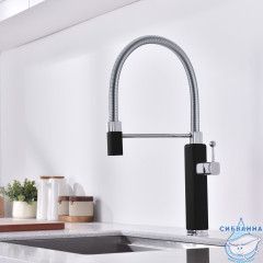 Смеситель для кухни Vincea VKF-101MB (хром/черный)