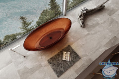 Ванна из полиэфирной смолы ABBER Kristall 180х85 AT9702Opal коричневая