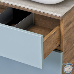 Тумба Акватон Мишель 80 дуб рустикальный/фьорд, без раковины и столешницы 1A256801MIX30